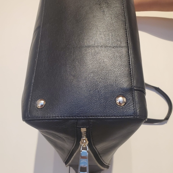 Coach Large Black Leather Taylor Tote, Silver Hardware - Picture 6 of 16